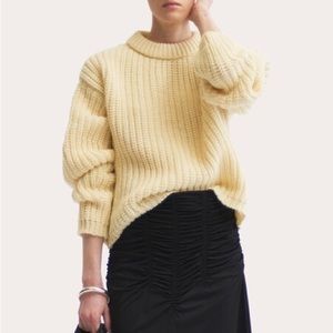 Bite Studios chunky knit pure new wool crew neck sweater in cream